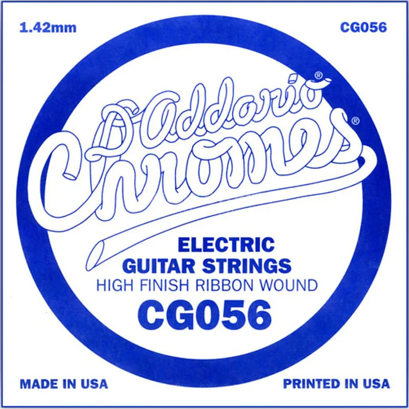 D'Addario CG056 XL Flat Wound Single Electric Guitar String - .056 Gauge