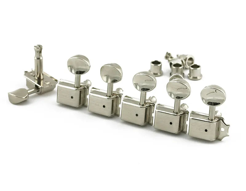 Kluson KD-6T-NM Left-Handed 6 In-line Oval Metal Button Tuning Machines - Nickel