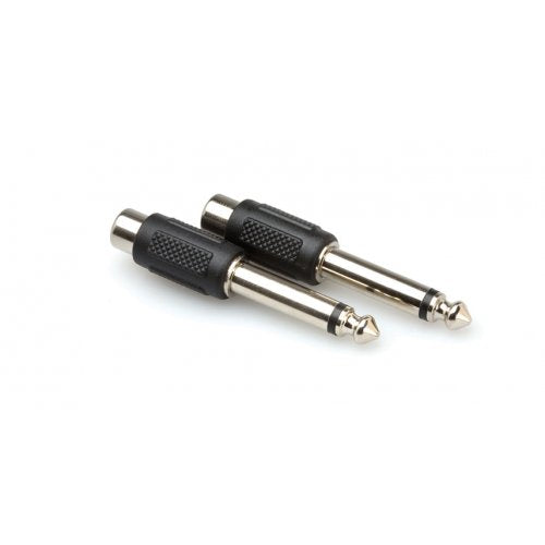 Hosa GPR-101 RCA Female to 1/4in TS Male Adaptor (Pair) - Red One Music