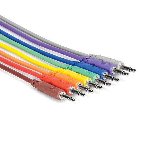 Hosa CMM-845 3.5mm TS to Same Unbalanced Patch Cables Set of 8 - 1.5'