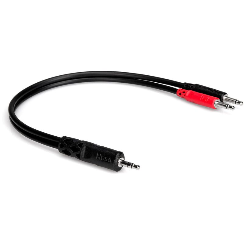 Hosa YMM-152 Stereo 3.5mm Male TRS to Two 3.5mm Male TS Y-Cable (12")
