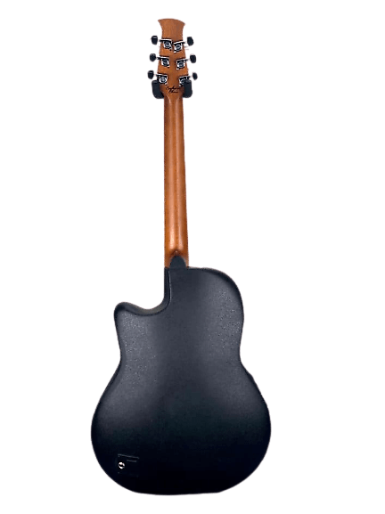 Ovation AB28-5S Applause Guitare électro-acoustique traditionnelle à cordes en acier peu profonde - Noir satiné