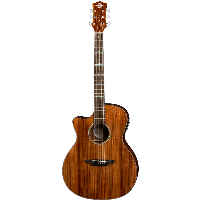 Luna HT KOA GCE L High Tide Koa Grand Concert Left-Handed Acoustic/Electric Guitar (Satin Natural)