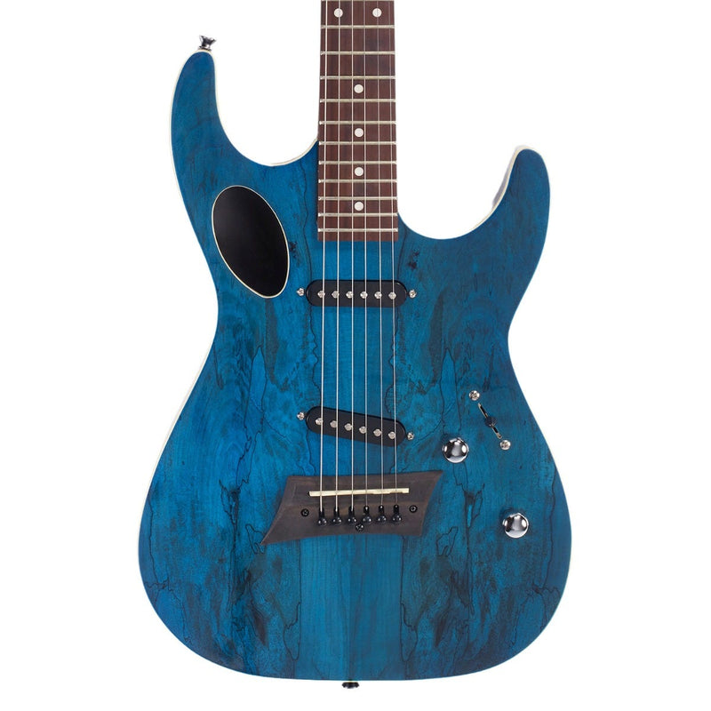 Michael Kelly HYBRID PORT 60 Hollow Body Electric Guitar (Transparent Blue)