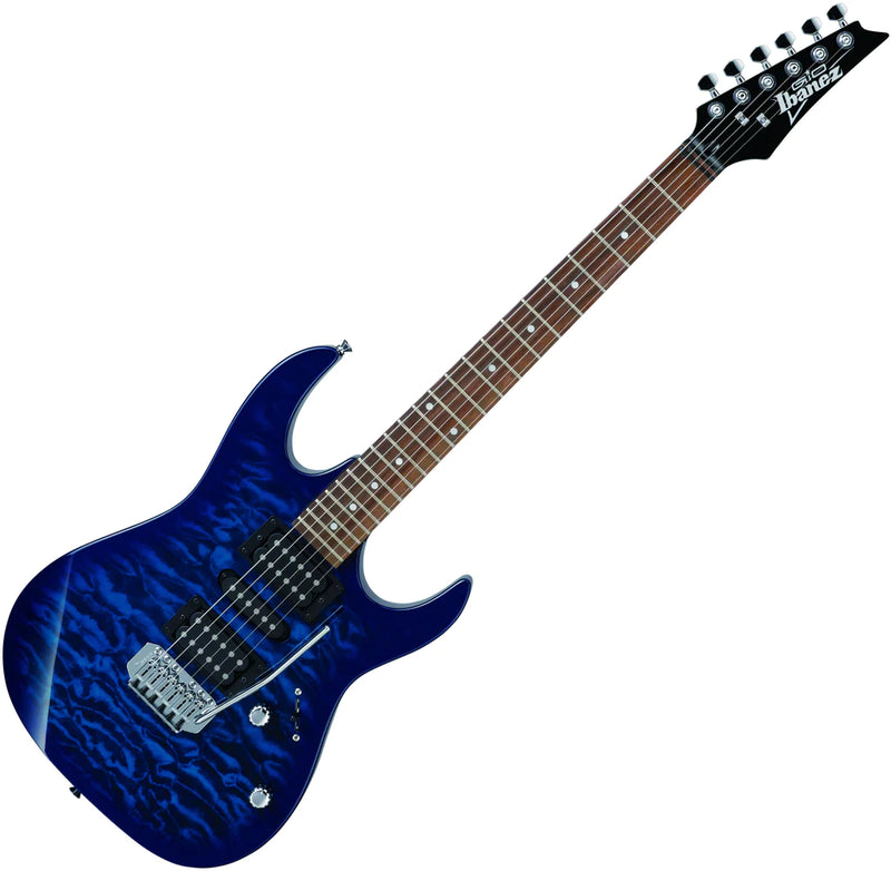 Ibanez GRX70QATBB GIO Series - Guitare électrique avec configuration de micro HSH - Transparent Blue Burst