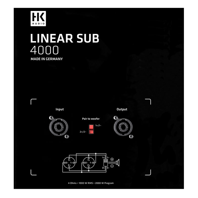 HK Audio LSUB-4000 Linear 5 L SUB 4000 Passive Subwoofer, 1200W RMS - 18"