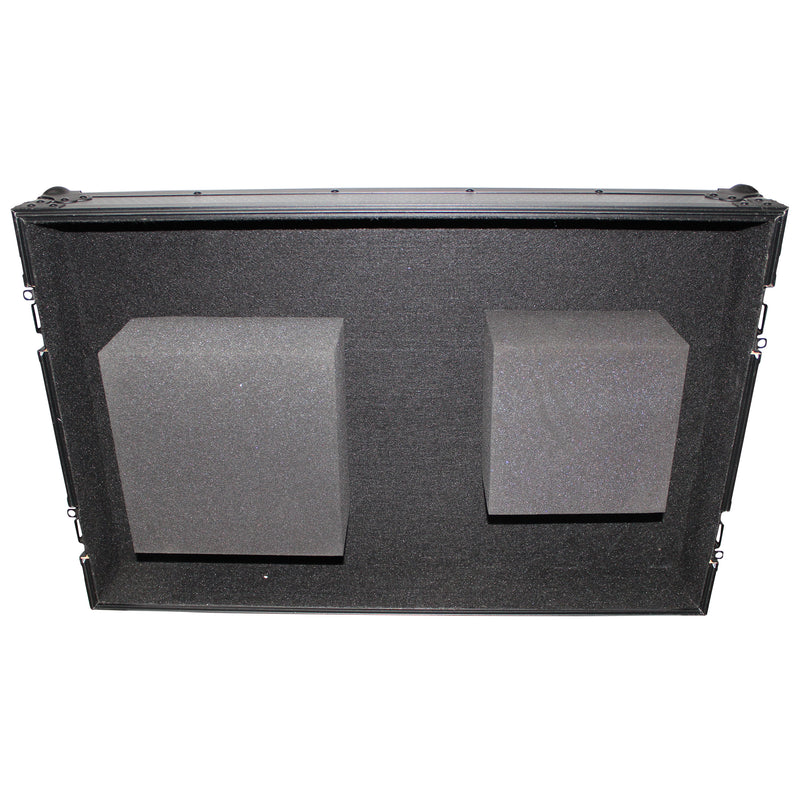 ProX XS-TMC1012WBL Flight Case for Single Turntable In Battle Mode & 10 Inch or 12 Inch Mixer | Black on Black