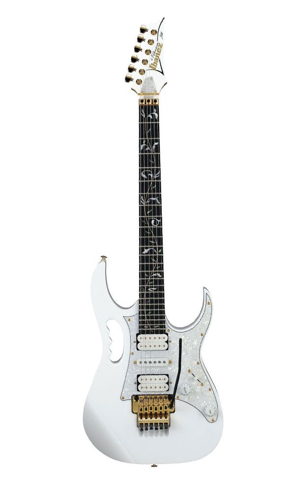 Ibanez JEM7VP-WH Jem Premium Signature - Guitare électrique 6 cordes avec micros DiMarzio avec sac de transport - Blanc
