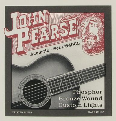 John Pearse JP640 Phosphor Bronze Acoustic Guitar Strings - Custom Lights