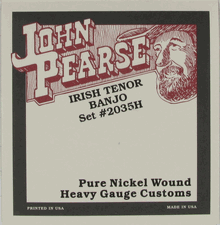 John Pearse JP2035 Cordes de banjo ténor irlandais à 4 cordes en nickel pur - Customs de gros calibre