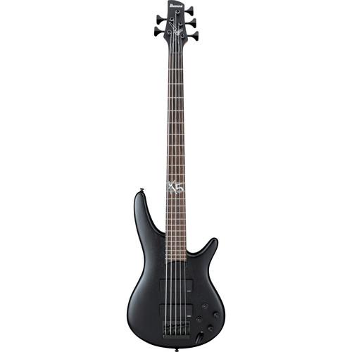 Ibanez K5-Bkf Fieldy Signature Series 5-String Electric Bass Black Flat - Red One Music
