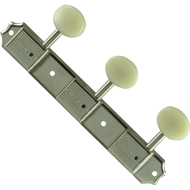 Kluson KD-3P-NP 3 Per Plate Nickel Oval Plastic Button Tuner Set