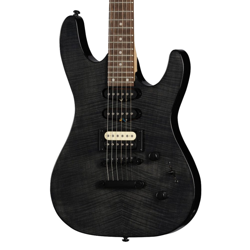 Kramer Striker KSFLSTHSSTBBH Guitare électrique HSS figurée - Noir transparent