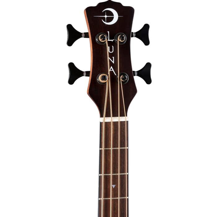 Luna ABASS Guitare basse acoustique/électrique tribale à 4 cordes en épicéa de 76,2 cm - Naturel satiné