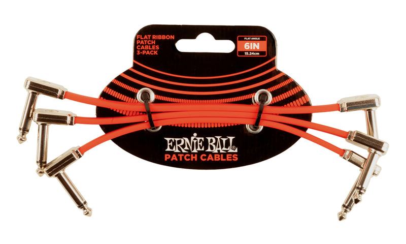 Ernie Ball 6402EB Flat Ribbon Cable 3 Pack Red - 6"