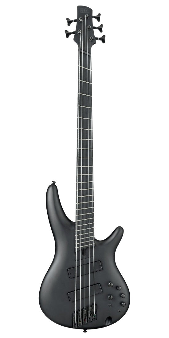 Ibanez SRMS625EXBKF SR Iron Label 5-String Multiscale Electric Bass (Black Flat)