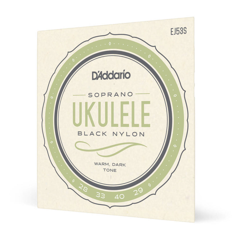 D'Addario EJ53S Soprano Black Nylon Hawaiian Ukulele Strings