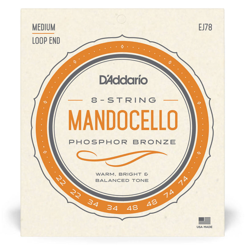 D'Addario EJ78 Phosphor Bronze Mandocello Strings 22-74