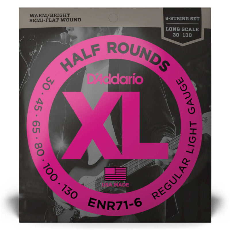 D'Addario ENR71-6 XL Half Rounds Bass Guitar Strings 6-String