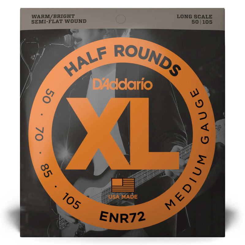 D'Addario ENR72 XL Half Rounds Bass Guitar Strings Medium/Long 50-105