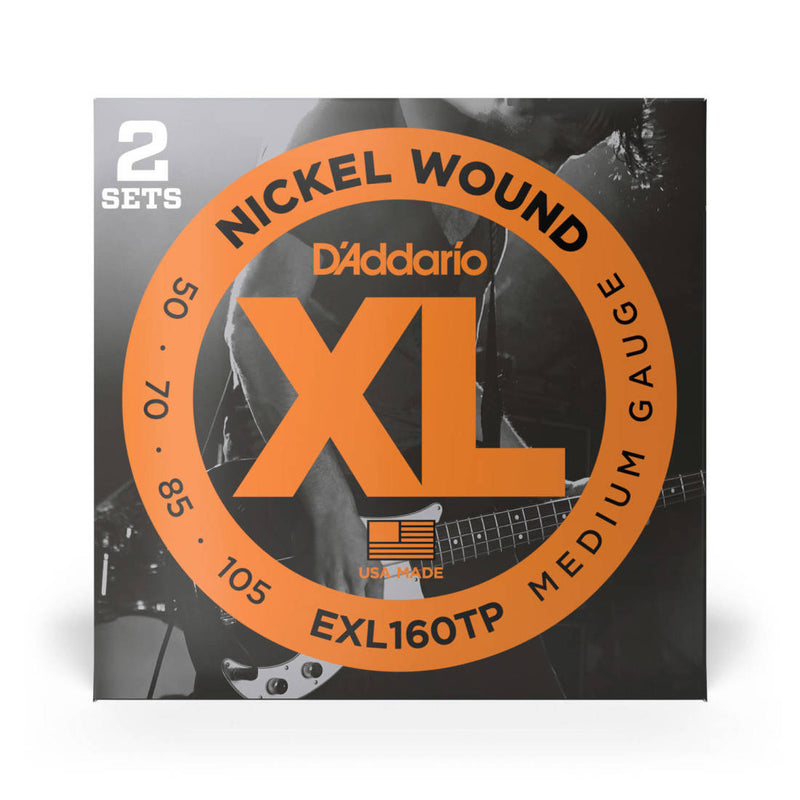 D'Addario Exl160tp Twin Pack Nickel Round Wound Long Scale 50-105