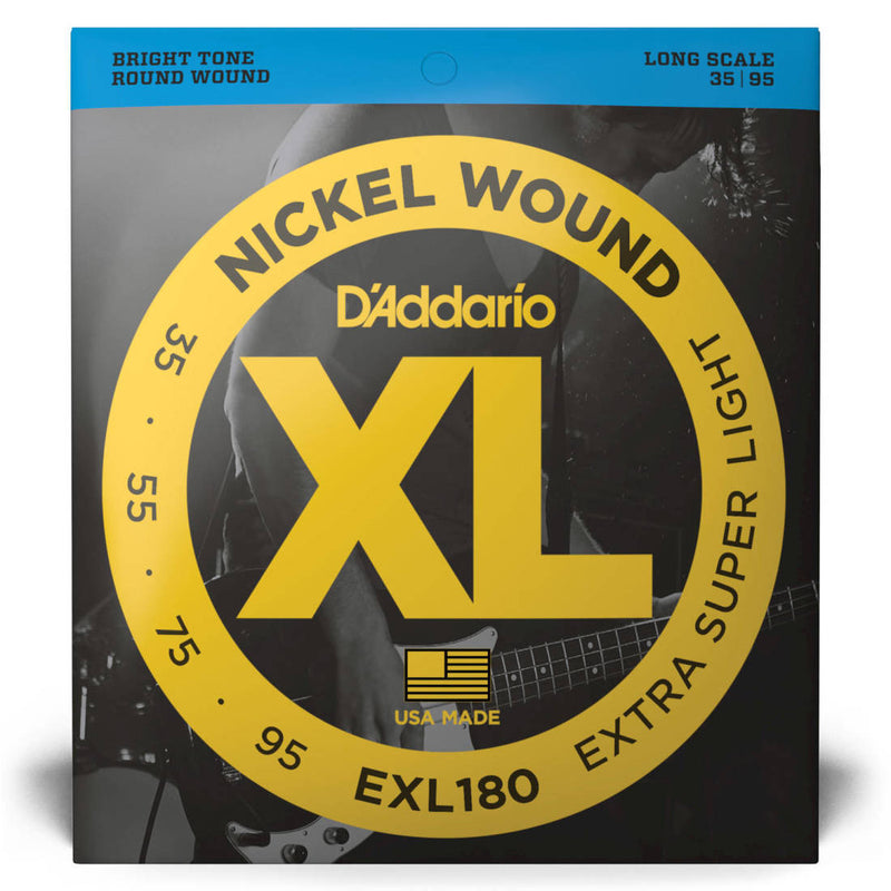 D'Addario Exl180 xl Nickel Wound Electric Bass Strings Long Scale 35-95