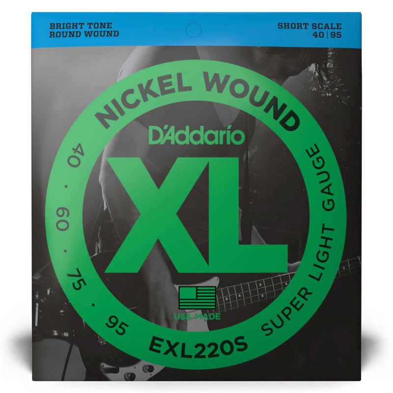 D'Addario Exl220S XL Nickel Wound Electric Bass Strings Scale 40-95