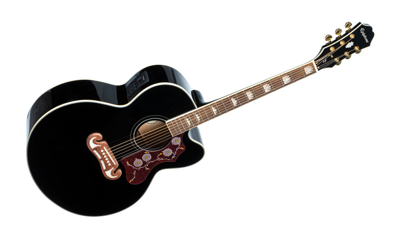 Epiphone J-200 EC Series Acoustic Electric Guitar (Ebony)