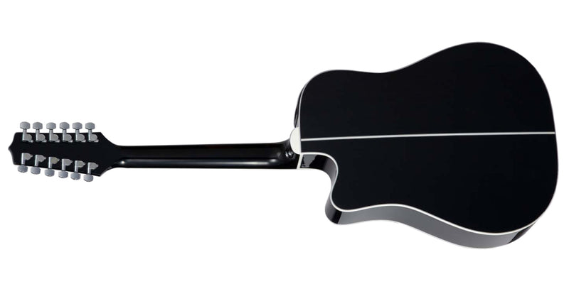 Takamine GD38CE-BLK Dreadnought Solid Spruce Top / acajou électrique acoustique à 12 cordes avec Gigbag (noir)