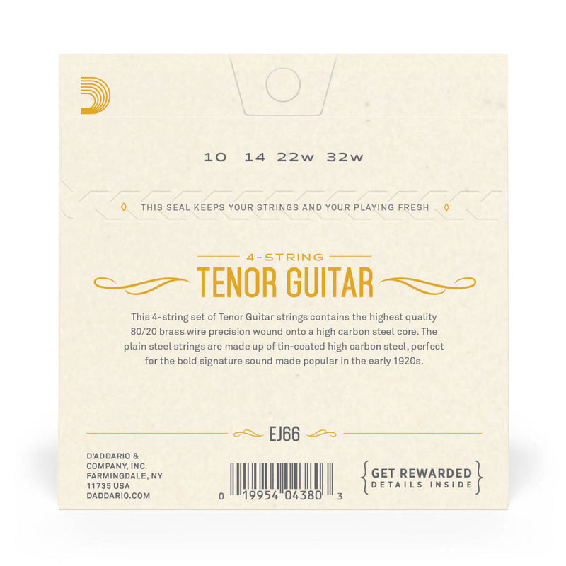 D'Addario EJ66 80/20 Bronze wound Tenor Guitar Strings