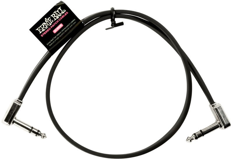 Ernie Ball 6410EB TRS Flat Ribbon Patch Cable Single Black - 24"
