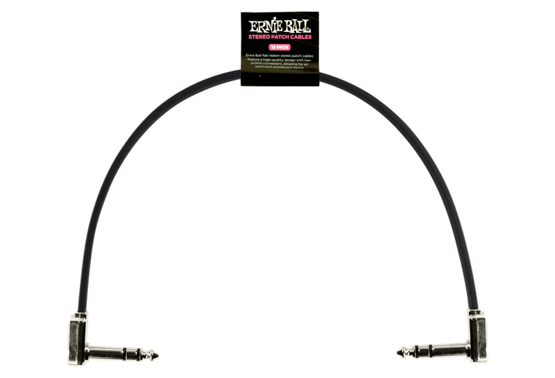 Ernie Ball 6409EB TRS Câble de raccordement à ruban plat simple noir - 12"
