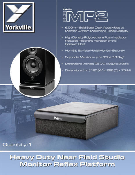 Yorkville SKS-MP2 Heavy Duty Studio Monitor Isolation Platform