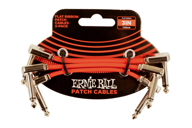 Ernie Ball 6401EB Flat Ribbon Cable 3 Pack Red - 3"