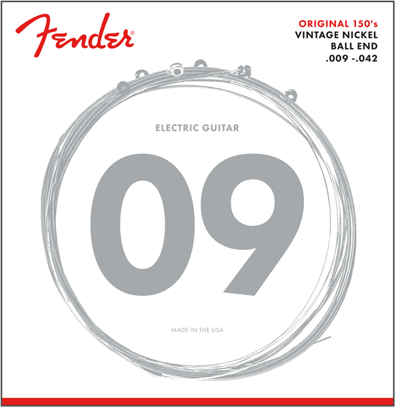 Fender 150L Pure Nickel Electric Strings 9-42 - Red One Music