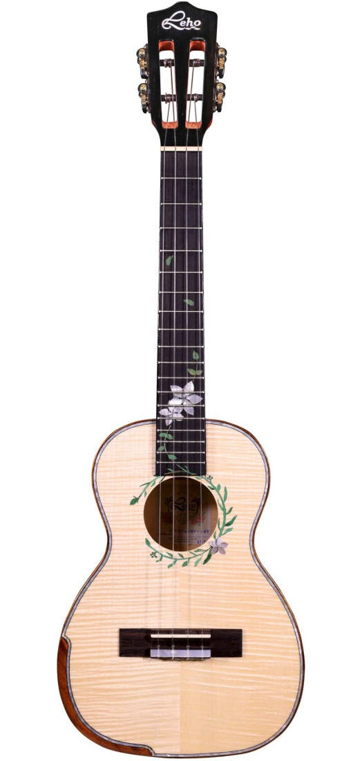 Leho LHUC-ASMP-LMT All Solid Flame Maple Concert Ukulele With Gigbag