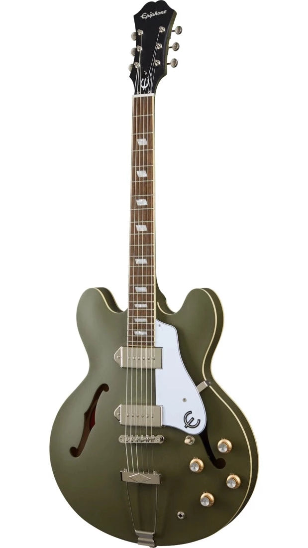 Epiphone ETCAW Casino Worn Guitare électrique semi-creuse (Olive Drab)