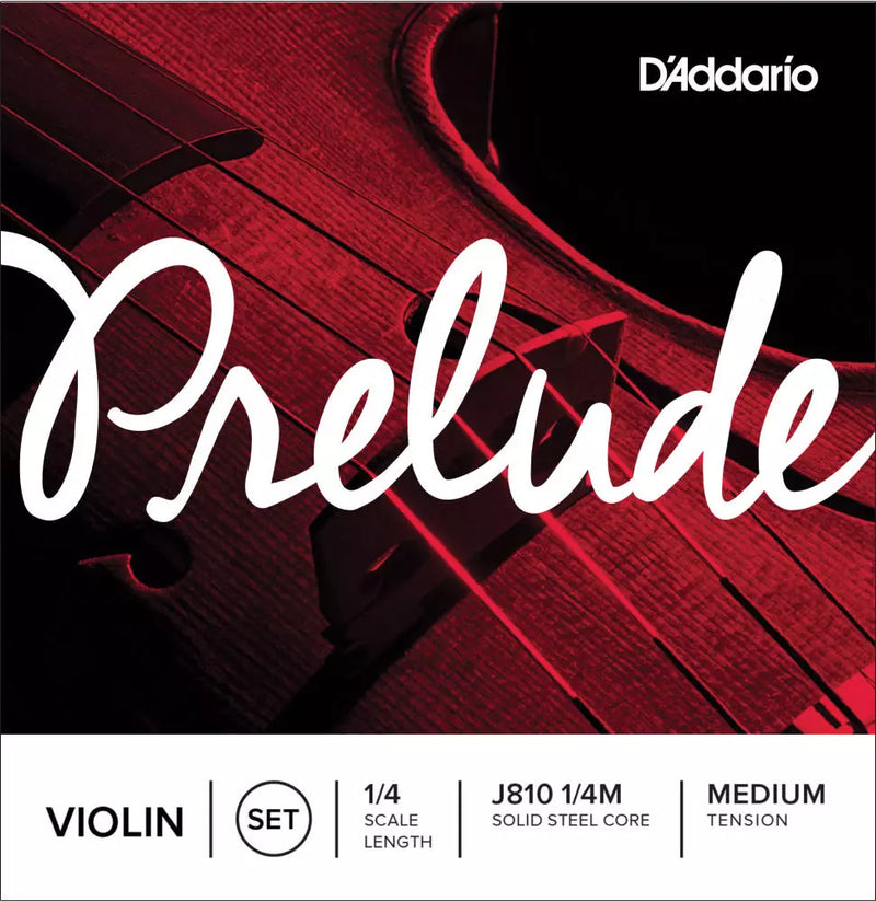 D'Addario J810 1/4M Orchestral Prelude Violin Medium Tension Strings 1/4