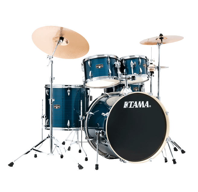 Tama IE52CHLB Imperialstar 5-Piece Complete Drum Set (22,10,12,16,SD) w/Hardware & Cymbals - Hairline Blue