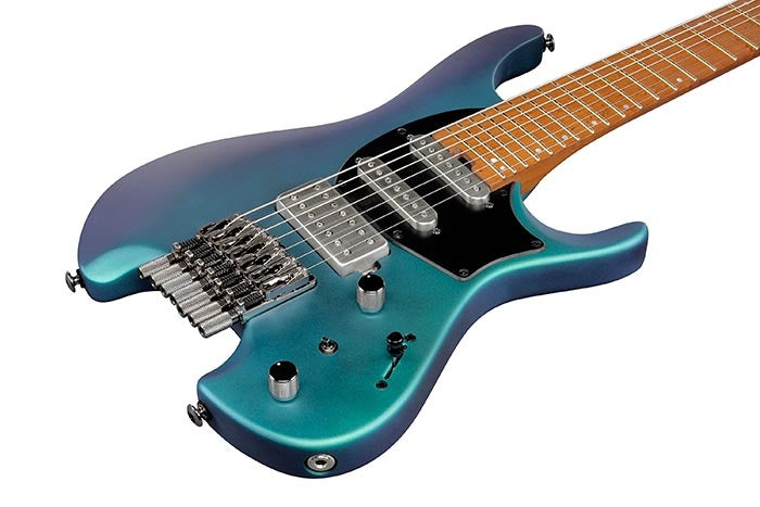 Ibanez Q547 7 String Headless Electric Guitar (Blue Chameleon Metallic Matte)