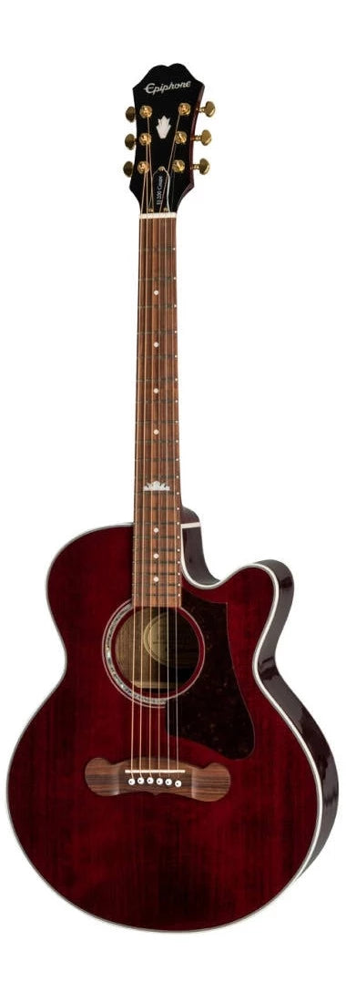 Epiphone J-200EC STUDIO PARLOR Acoustic Electric Guitar (Wine Red)
