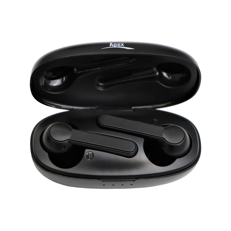 Écouteurs Bluetooth Apex HP-BT1 avec étui de chargement - Noir