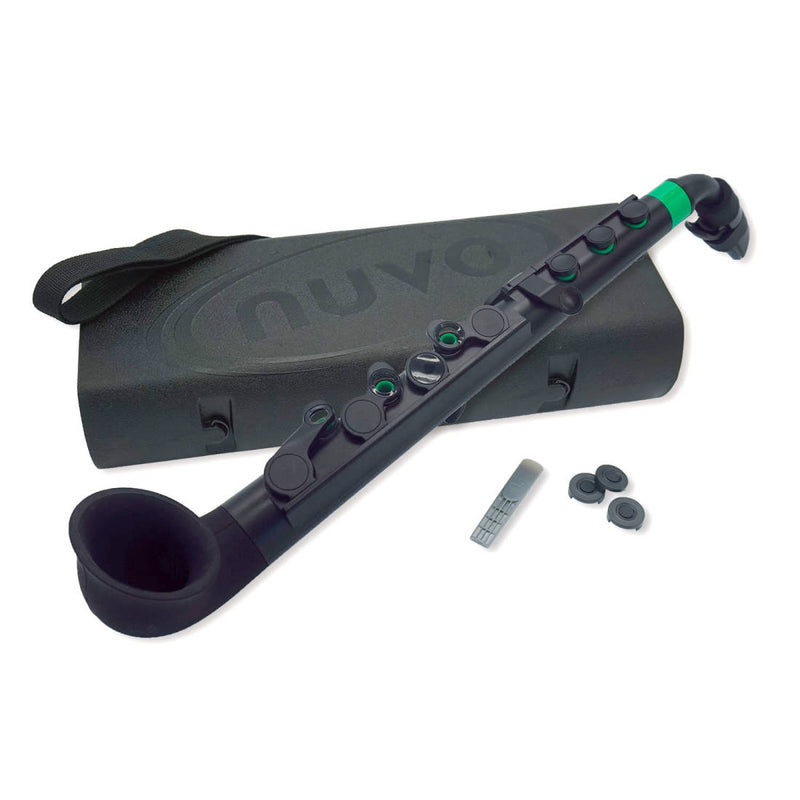 Nuvo N520JBGN jSax Saxophone de démarrage incurvé en plastique V2 (noir/vert)