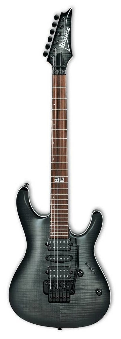Ibanez KIKO10BPTGB - Guitare électrique avec triple humbuckers DiMarzio - Transparent Grey Burst
