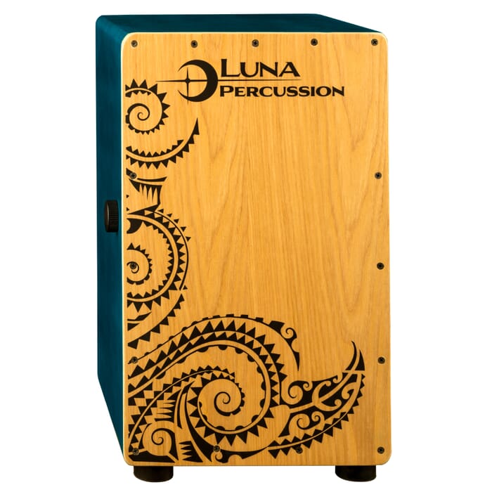 Luna LPC TEAL Tattoo Cajon (Satin Teal)