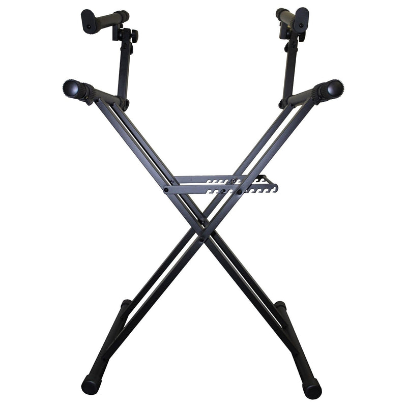 Odyssey LTBXS2 - Black Heavy-Duty Two Tier X-Stand for DJ Coffins and Controller Cases