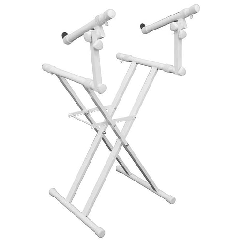 Odyssey LTBXS2WHT - White Heavy-Duty Two Tier X-Stand for DJ Coffins and Controller Cases