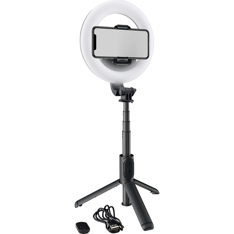 Mackie MRING-6 6” Battery-Powered Ring Light w/ Convertible Selfie Stick/Stand & Remote