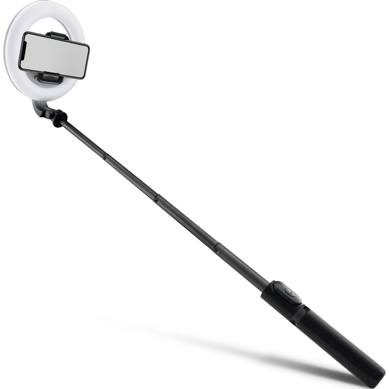 Mackie MRING-6 Anneau lumineux alimenté par batterie de 6 pouces avec perche à selfie convertible, support et télécommande