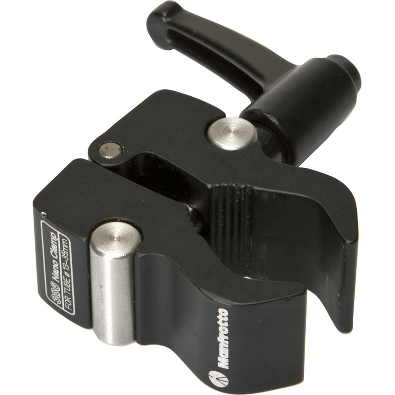 Manfrotto MA386B-1 Nano Clamp w/Threaded Receivers 9.53 mm/ 3/8" & 6.5 mm/ 1/4"